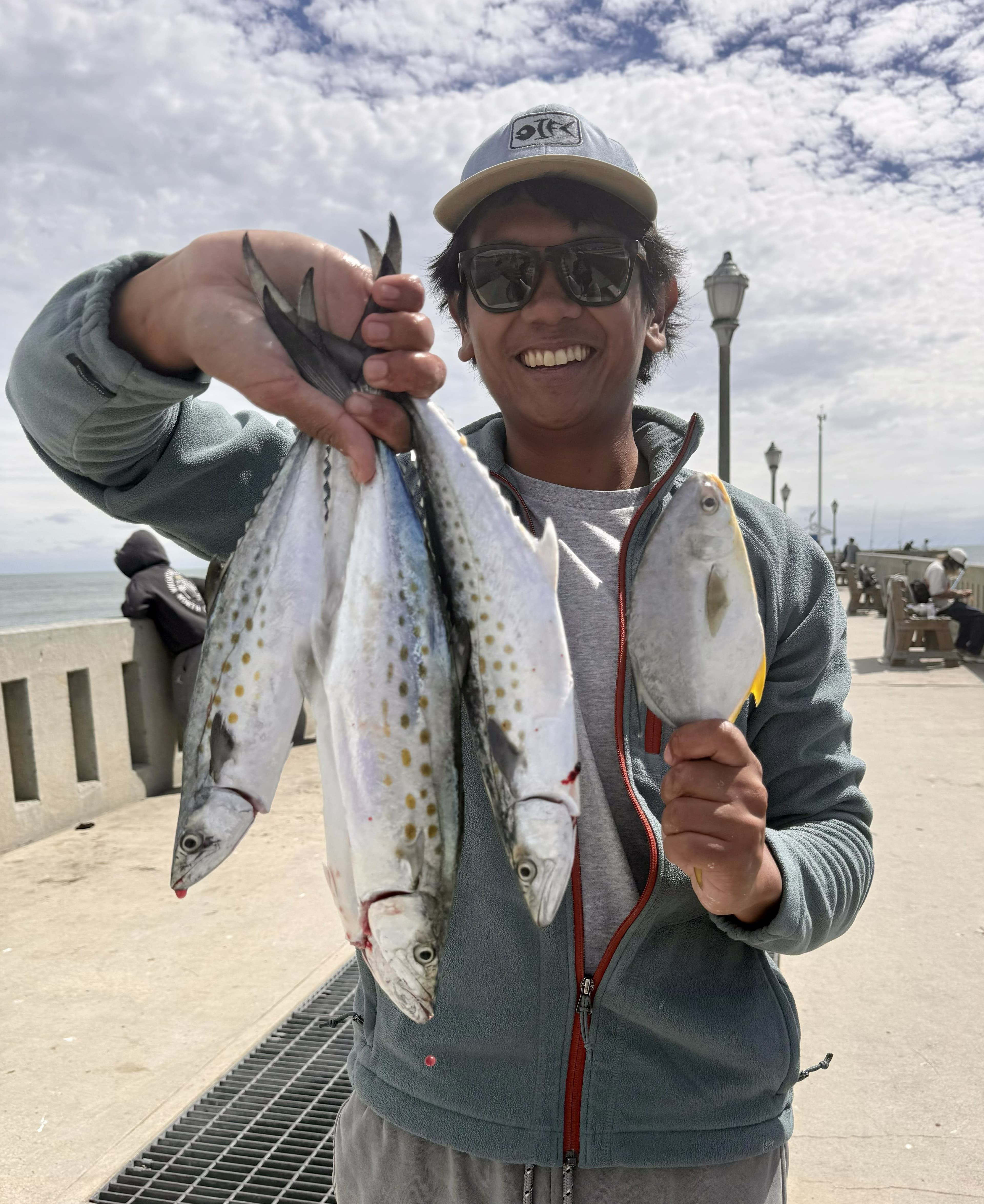 Pompano and Spanish Mackerel Catch on pier